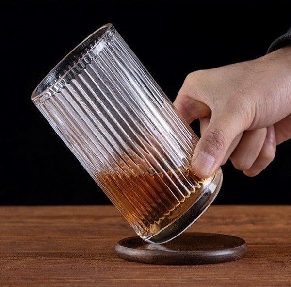 Ly thủy tinh sọc viền miệng 360ml - 1307