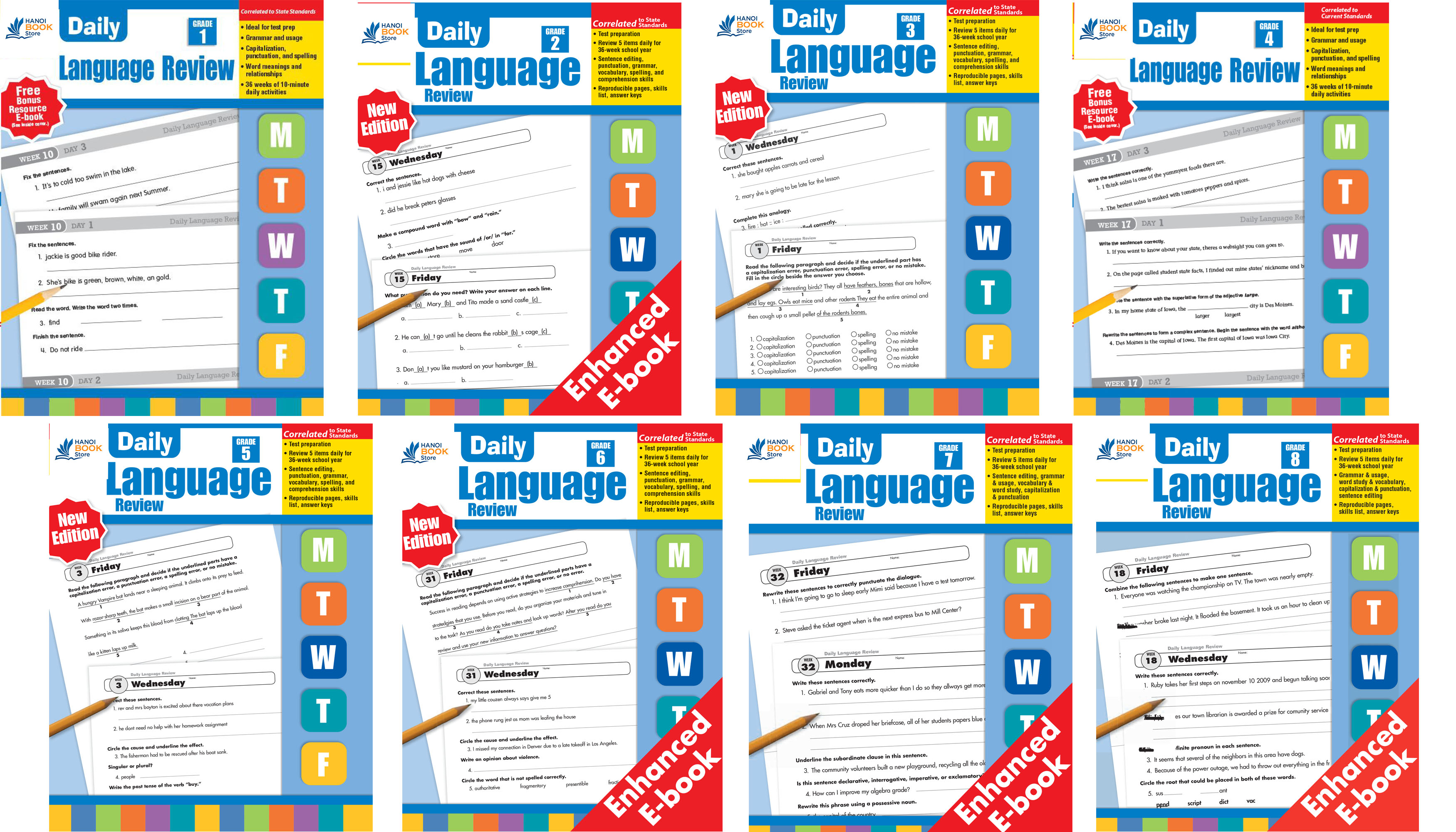 DAILY LANGUAGE REVIEW GRADE 1-8 (Sách đen trắng)