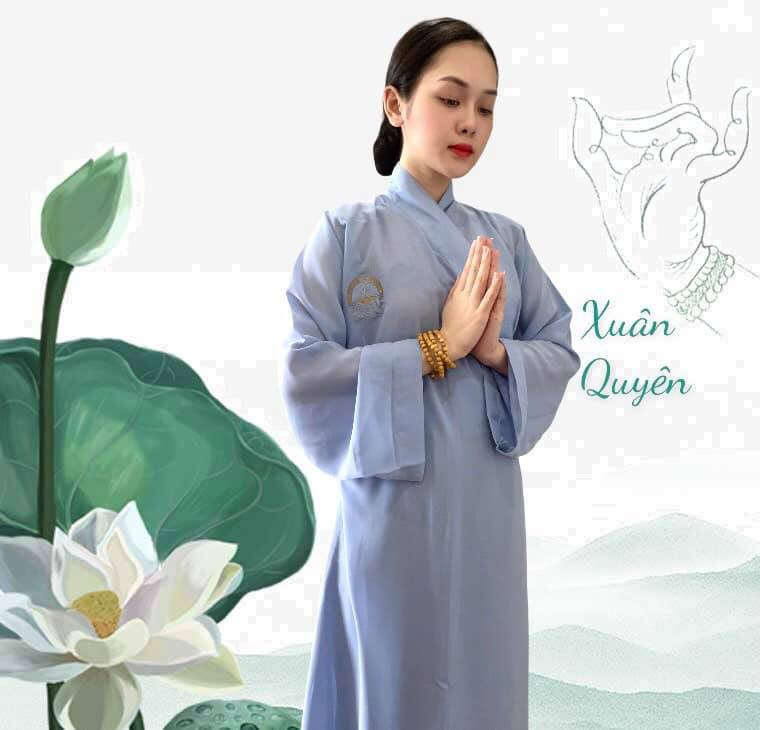 đồ lam đi chùa mẫu áo tràng phật tử