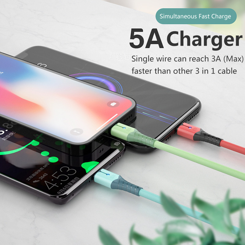 Dây cáp sạc nhanh cổng Micro USB / Iphone / Type C