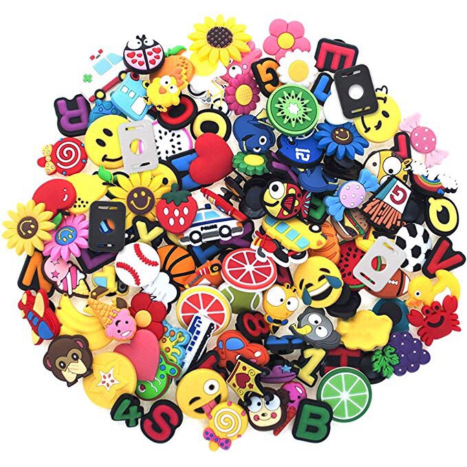 Bộ 50 Jibbitz / Stickers 2D gắn dép Crocs