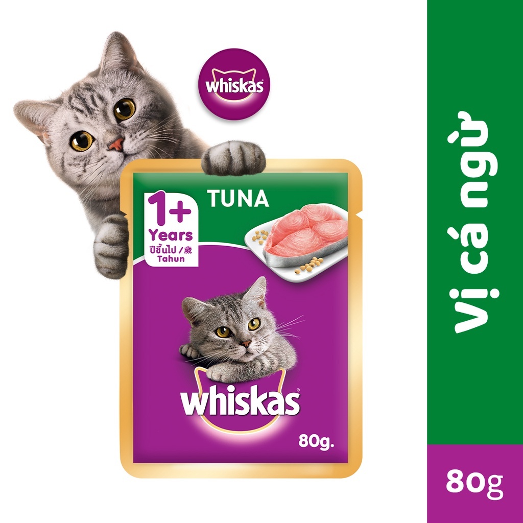 WHISKAS PATE GÓI 80g (MÈO LỚN-MÈO CON)