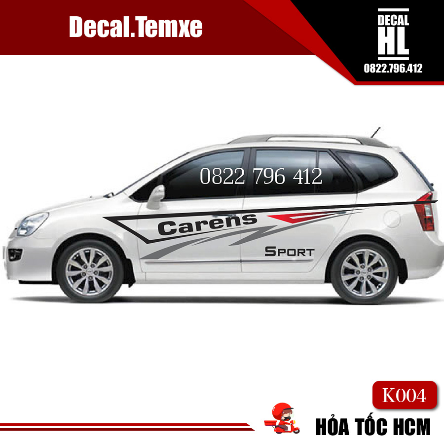 Tem dán sườn xe Kia Carens K004