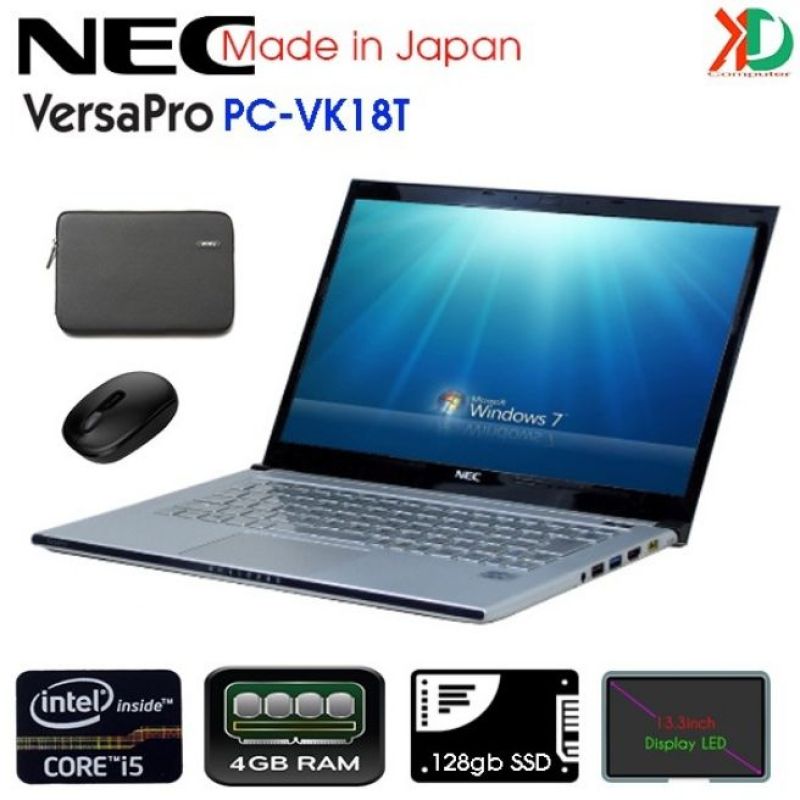 Laptop siêu mỏng siêu nhẹ Nhật Bản NEC VersaPro PC-VK18T Core i5-3337U, 4gb Ram,128gb SSD 13.3 HD