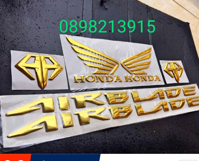 BỘ TEM NỔI DÁN XE AIR BLADE, CÁNH CHIM, LOGO