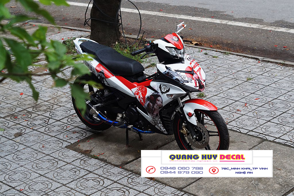 Tem trùm exciter 150 samurai đỏ trắng, tem exciter 150, team trùm exciter 150, tem xe exciter 150, team trùm ex 150, team xe exciter 150 samurai đỏ trắng