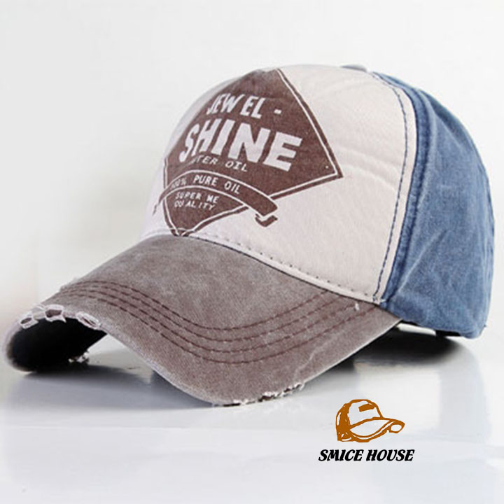 [FREESHIP- ĐÓNG HỘP] NÓN KẾT SHINE JEANS RÁCH MŨ LƯỠI TRAI DENIM NAM NỮ- SMICE HOUSE- CÓ THỂ ĐIỀU CHỈNH SIZE