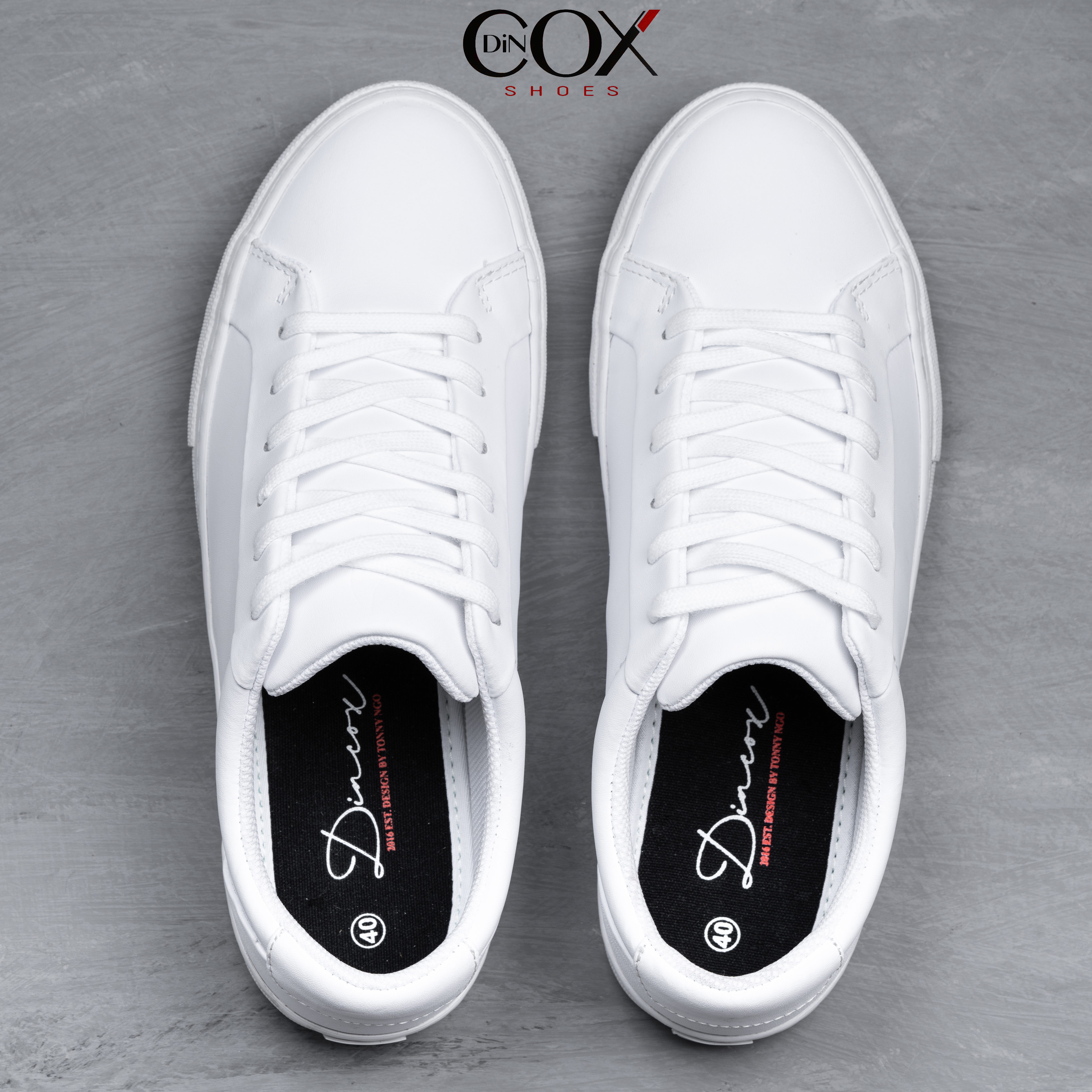 Giày Sneaker Da Unisex DINCOX-D20 WHITE