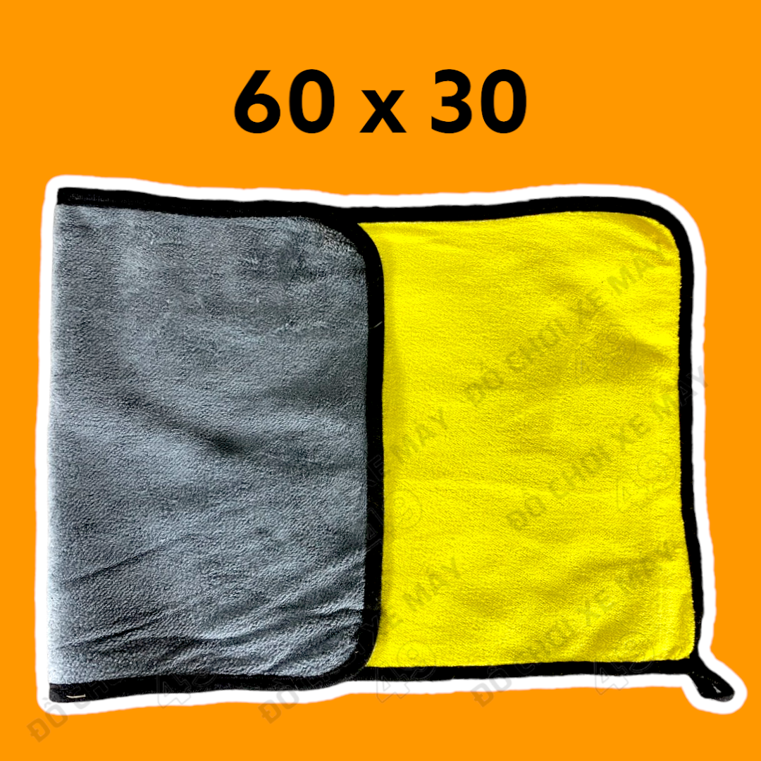 Khăn lau xe đa năng 2 lớp microfiber siêu mềm siêu thấm