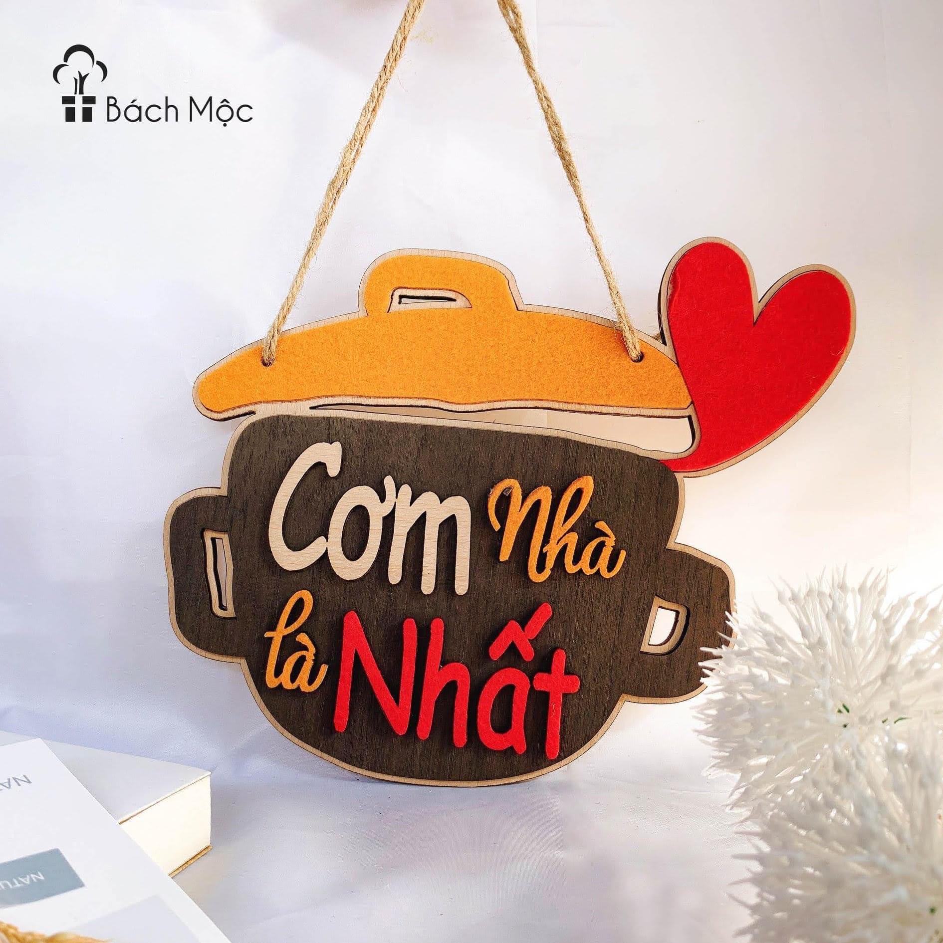 Bảng gỗ, tranh gỗ trang trí tranh gỗ decor  Cơm nhà là nhất