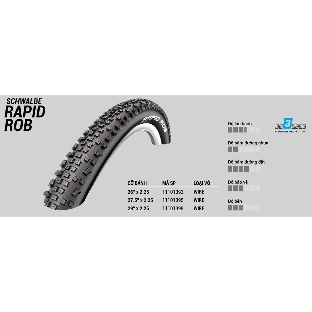 Vỏ xe đạp MTB Schwalbe Rapid Rob 27.5" x 2.25
