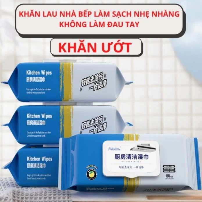Combo 2 Gói Khăn ướt lau bếp lau đồ đa năng