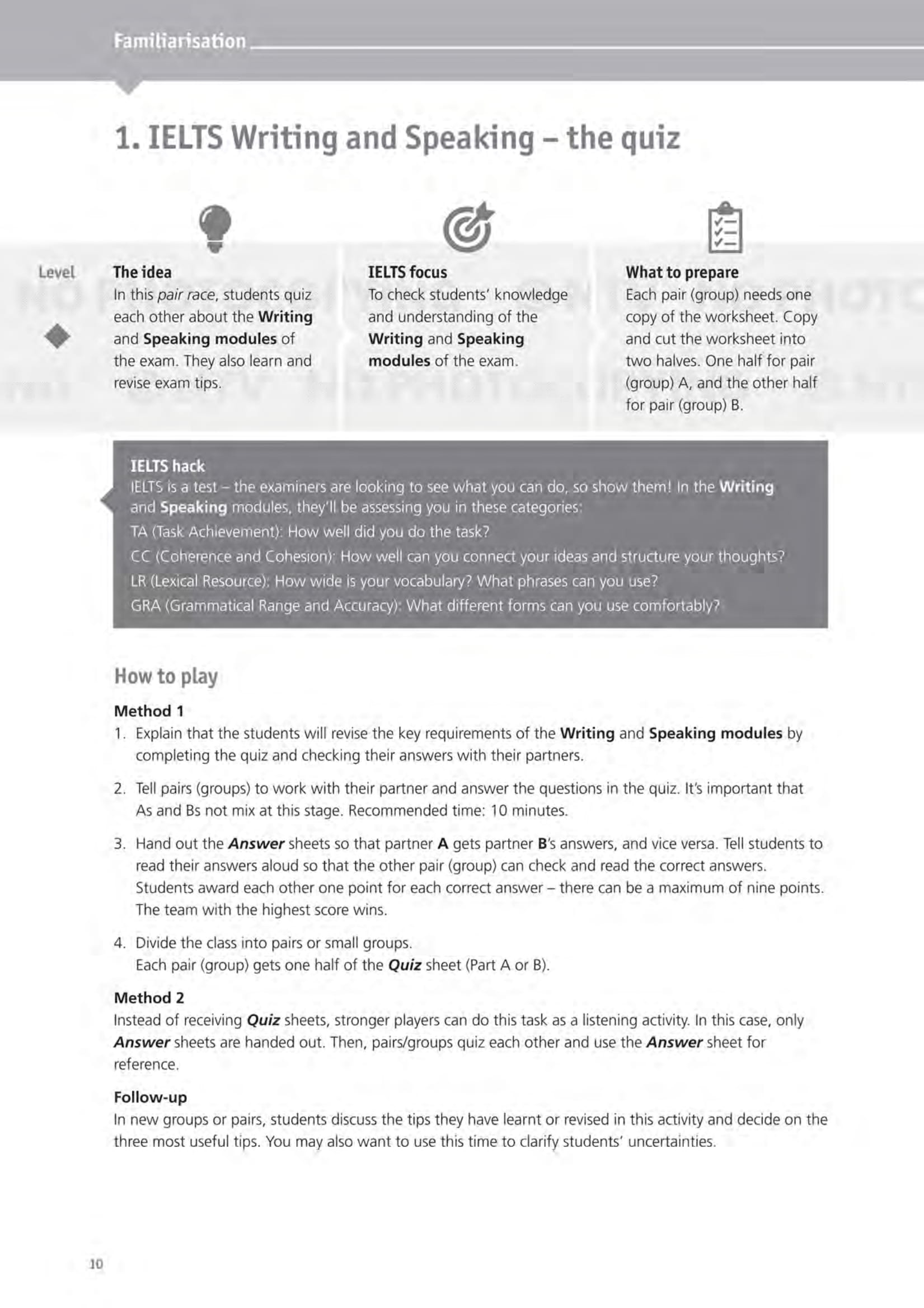 Sách Fahasa - Ielts Games And Activities - Speaking And Writing