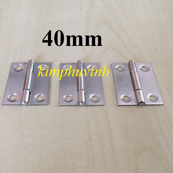 Bộ 4 cái 40mm - bản lề lá inox - bản lề cửa inox 40mm