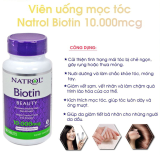 Viên uống giúp mọc tóc, giảm rụng tóc Natrol Biotin Beauty 10000mg hộp 100 thumbnail