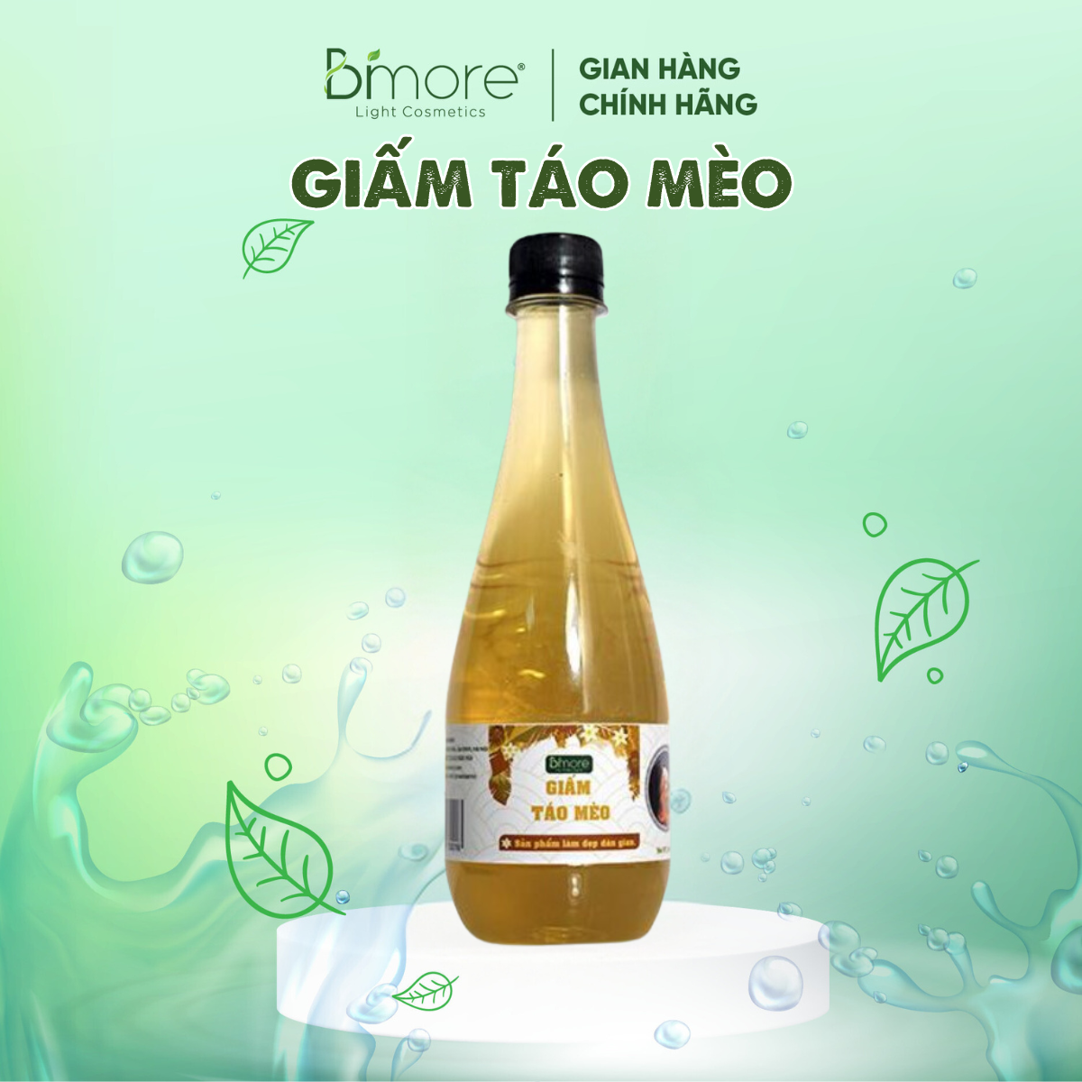 Giấm táo mèo nguyên chất làm đẹp, giảm cân, chai 450ml