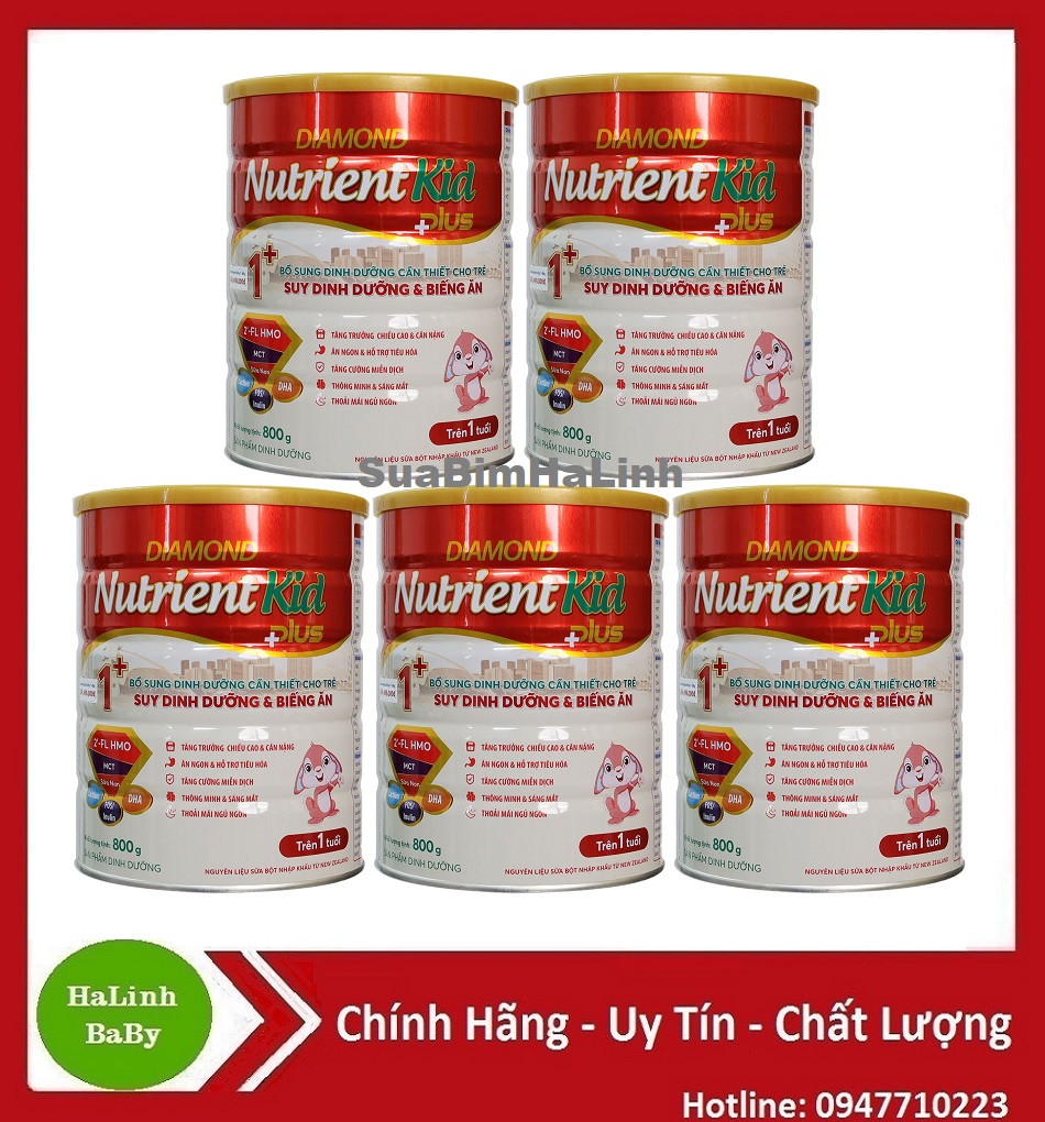Combo 5 lon sữa Diamond Nutrient Kid Plus 0+ 1+ 800g (Date 2026)