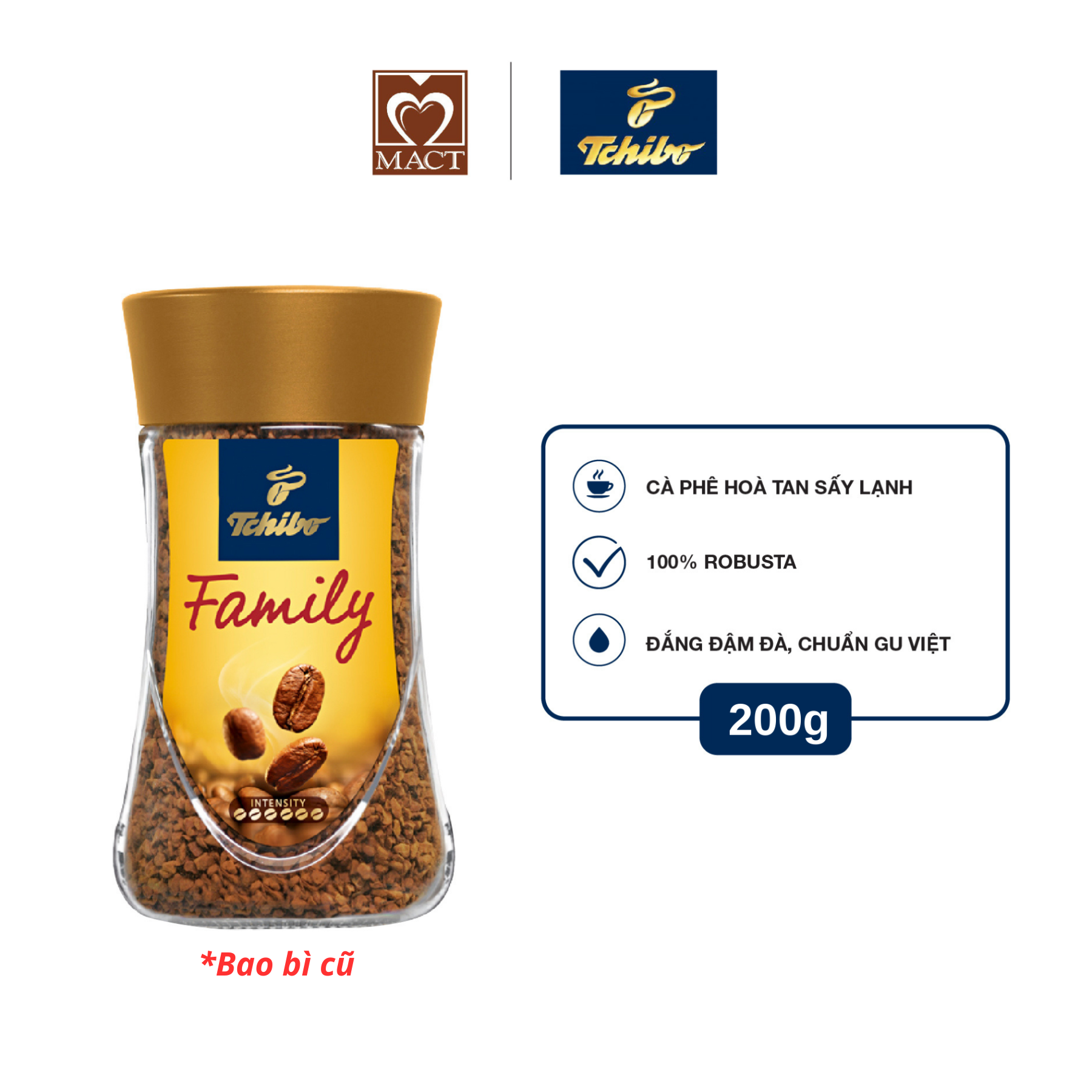 Cà phê hòa tan TCHIBO FAMILY EDUSCHO - 100% Robusta - Vị đắng đậm đà
