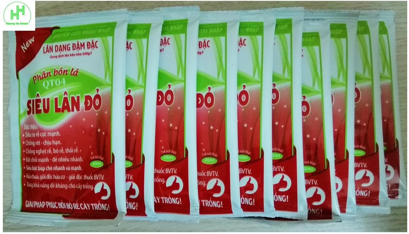 Combo 10 gói phân bón lá qt04 siêu lân đỏ, siêu ra rễ cực mạnh, chống rét, bật chồi mạnh gói 20ml