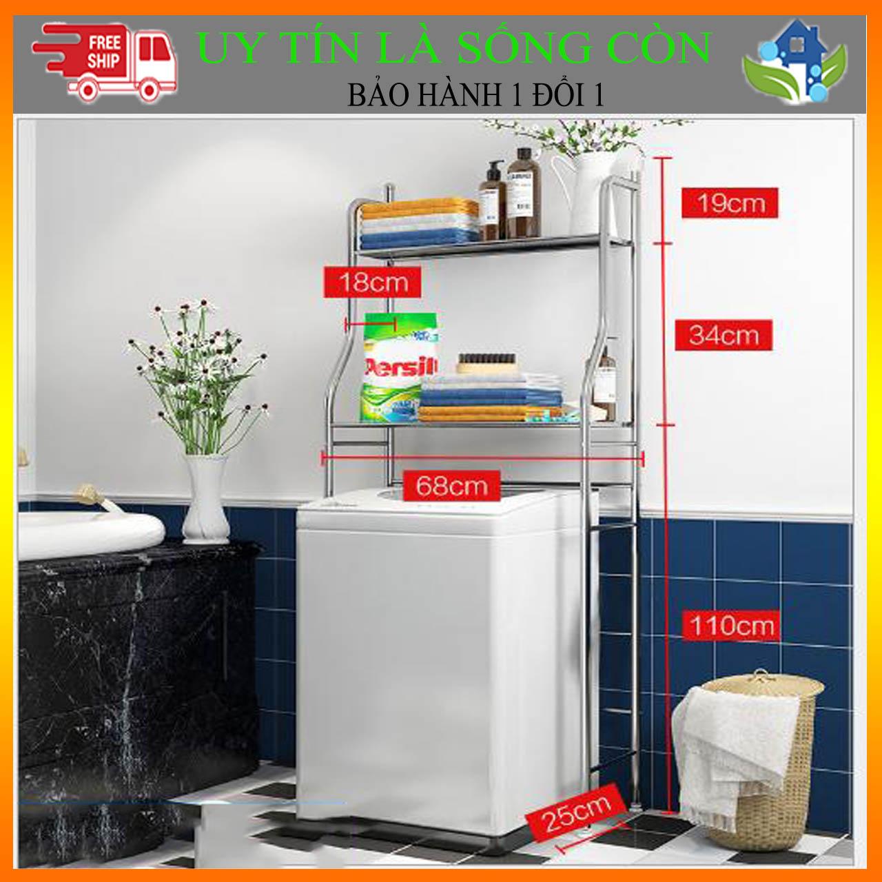 KỆ BỒN CẦU, KỆ MÁY GIẶT CỬA ĐỨNG 2 TẦNG INOX  ĐA NĂNG KHÔNG KHOAN VÁ KHÔNG ĐỤC TƯỜNG