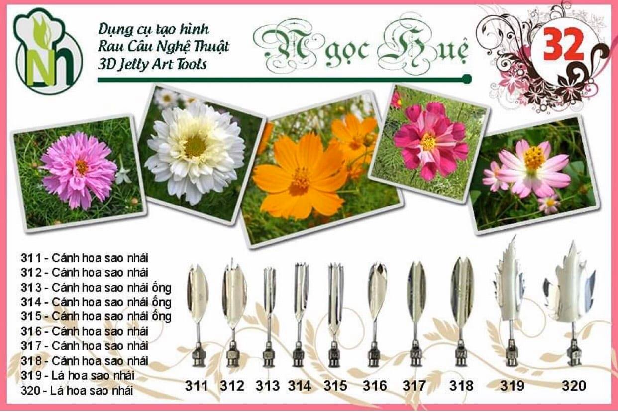 Dụng cụ rau câu 3D Ngọc Huệ (bộ số 32 - hoa sao nhái)