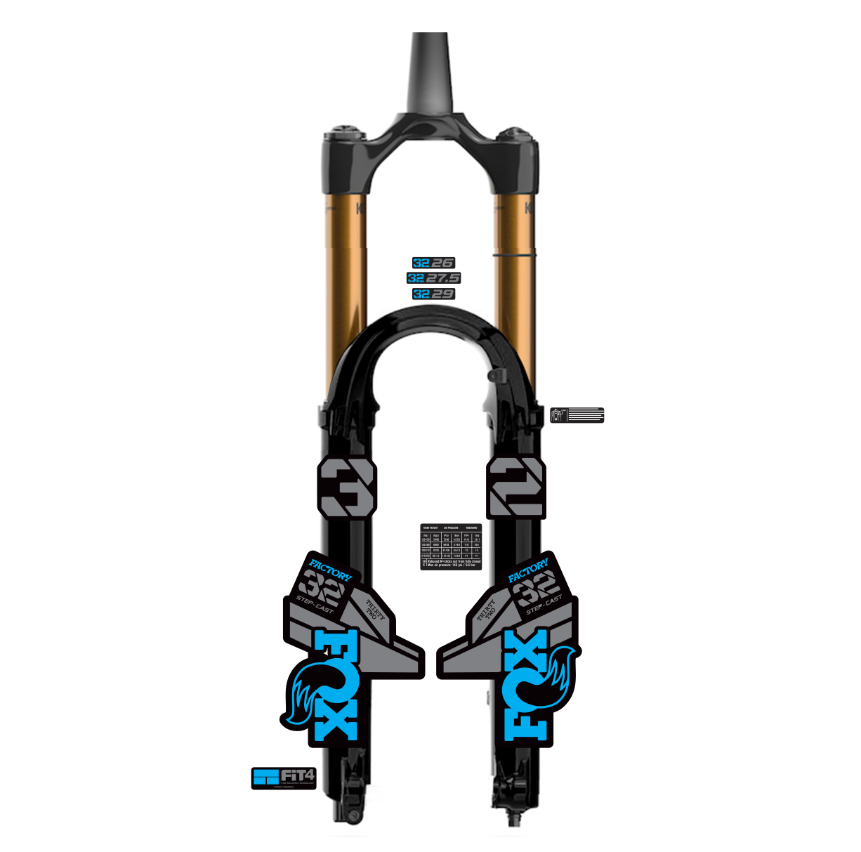 tem decal dán phuộc xe đạp địa hình Fox kashima 32 2021 | cheetahdecals.com