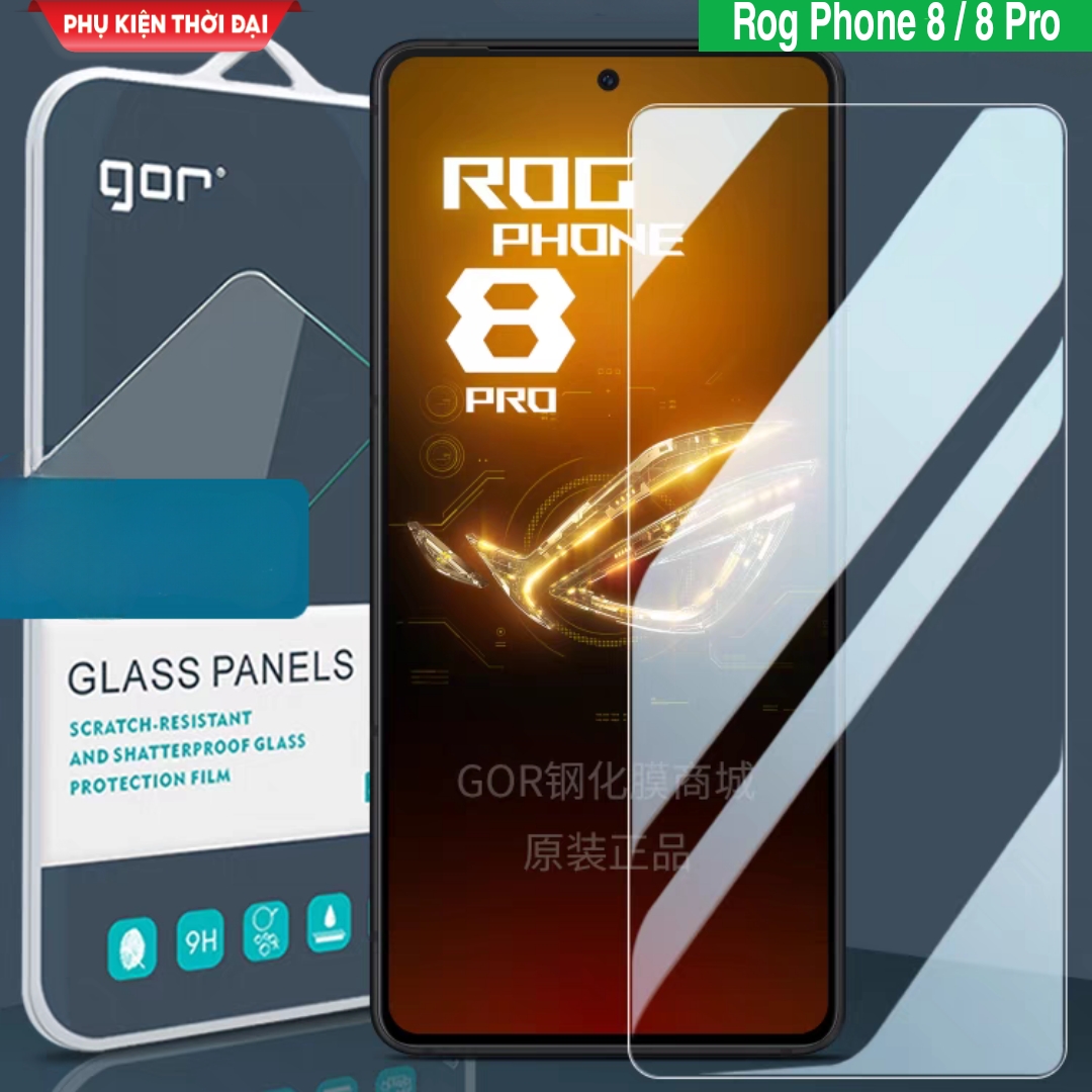 Cường lực Gor Asus Rog Phone 8 / 8 Pro hiệu trong suốt bóng mượt hạn chế vân tay tặng keo mép