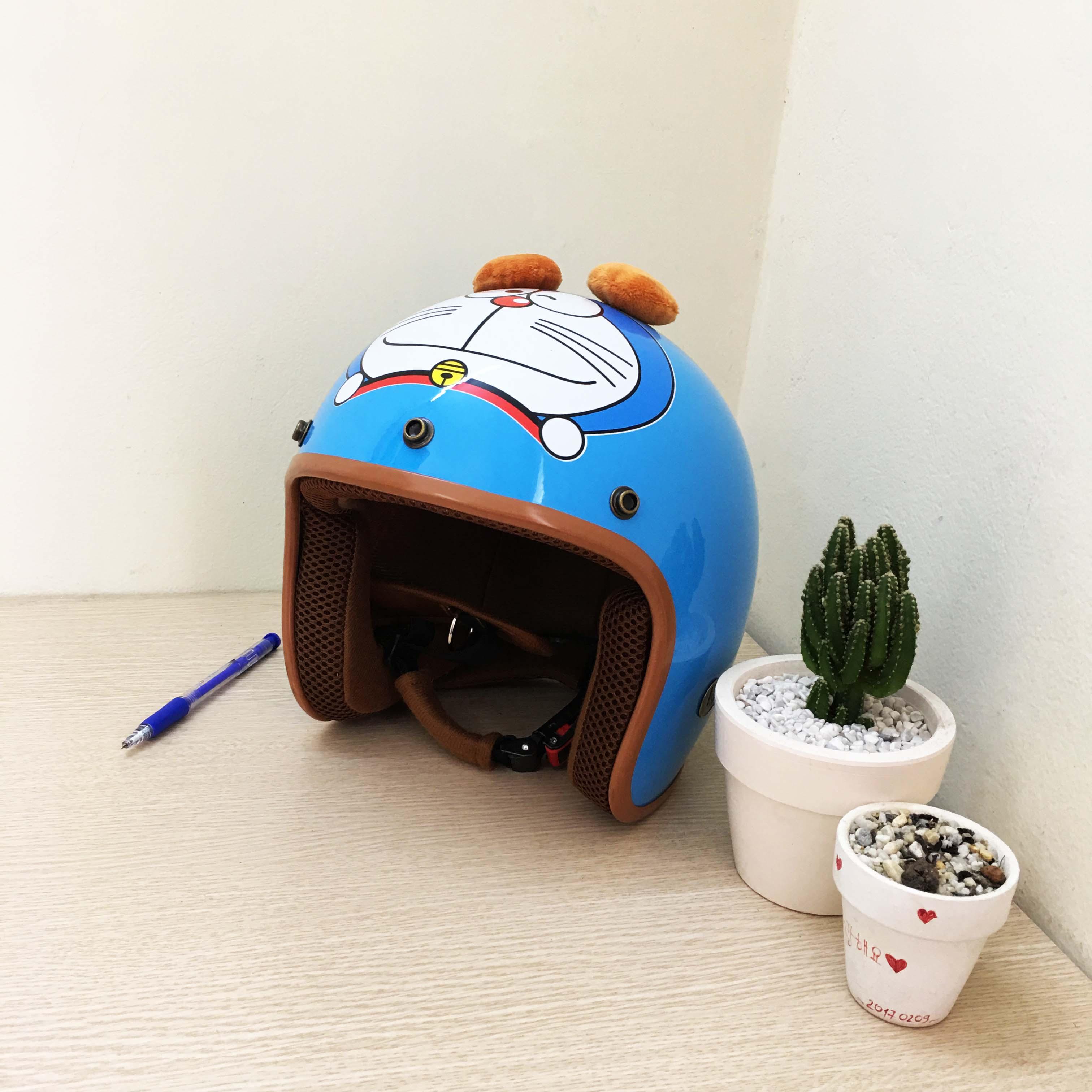 Mũ bảo hiểm 3/4 Doremon hàng cao cấp ảnh thật