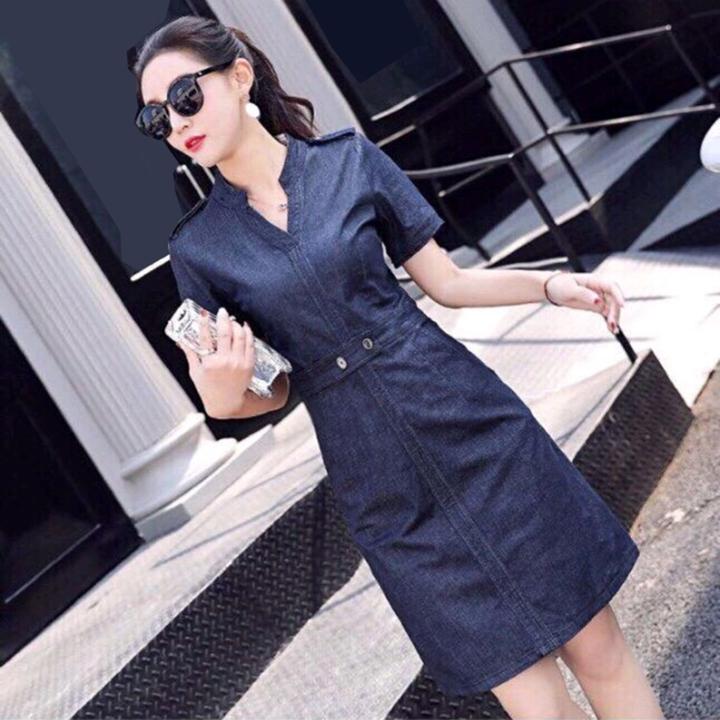 Đầm Jean Nữ Dịu Dàng Ôm Body Thời Trang