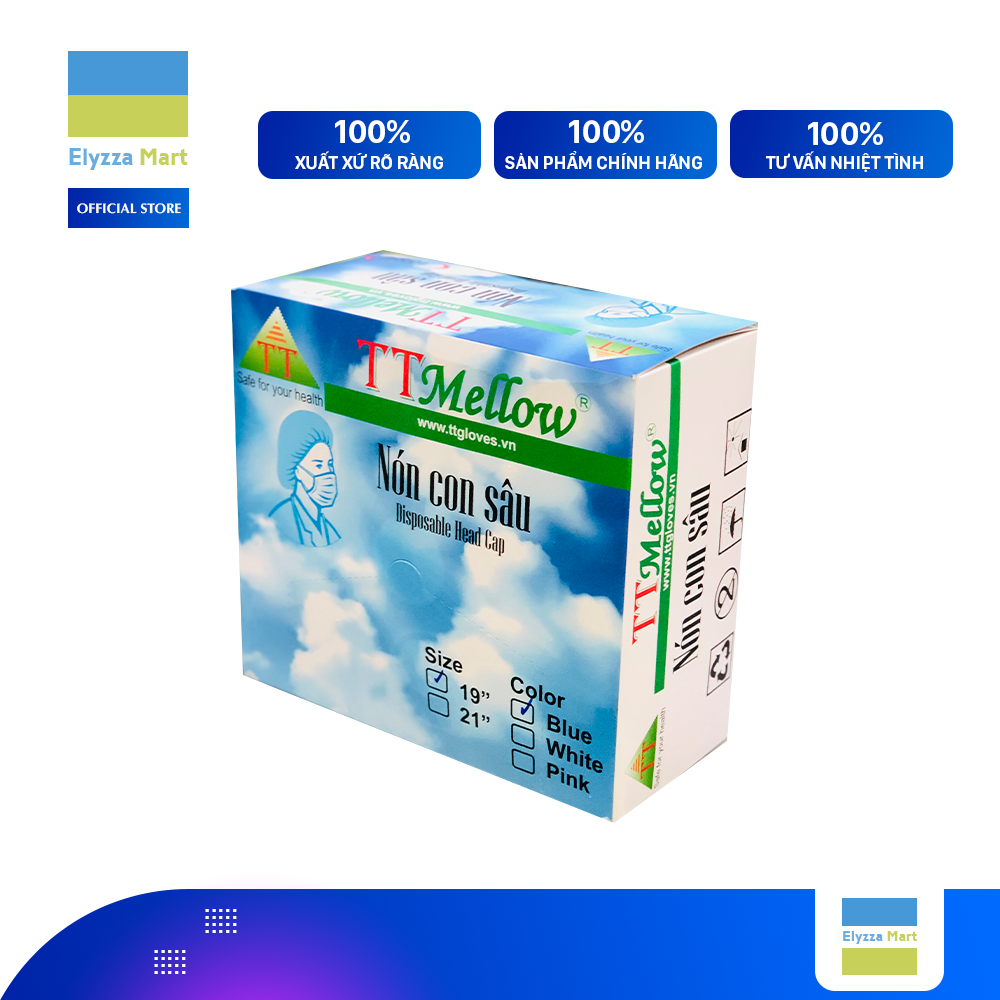 Nón Con Sâu Nón Trùm Đầu Y Tế (Hộp 100 Chiếc)