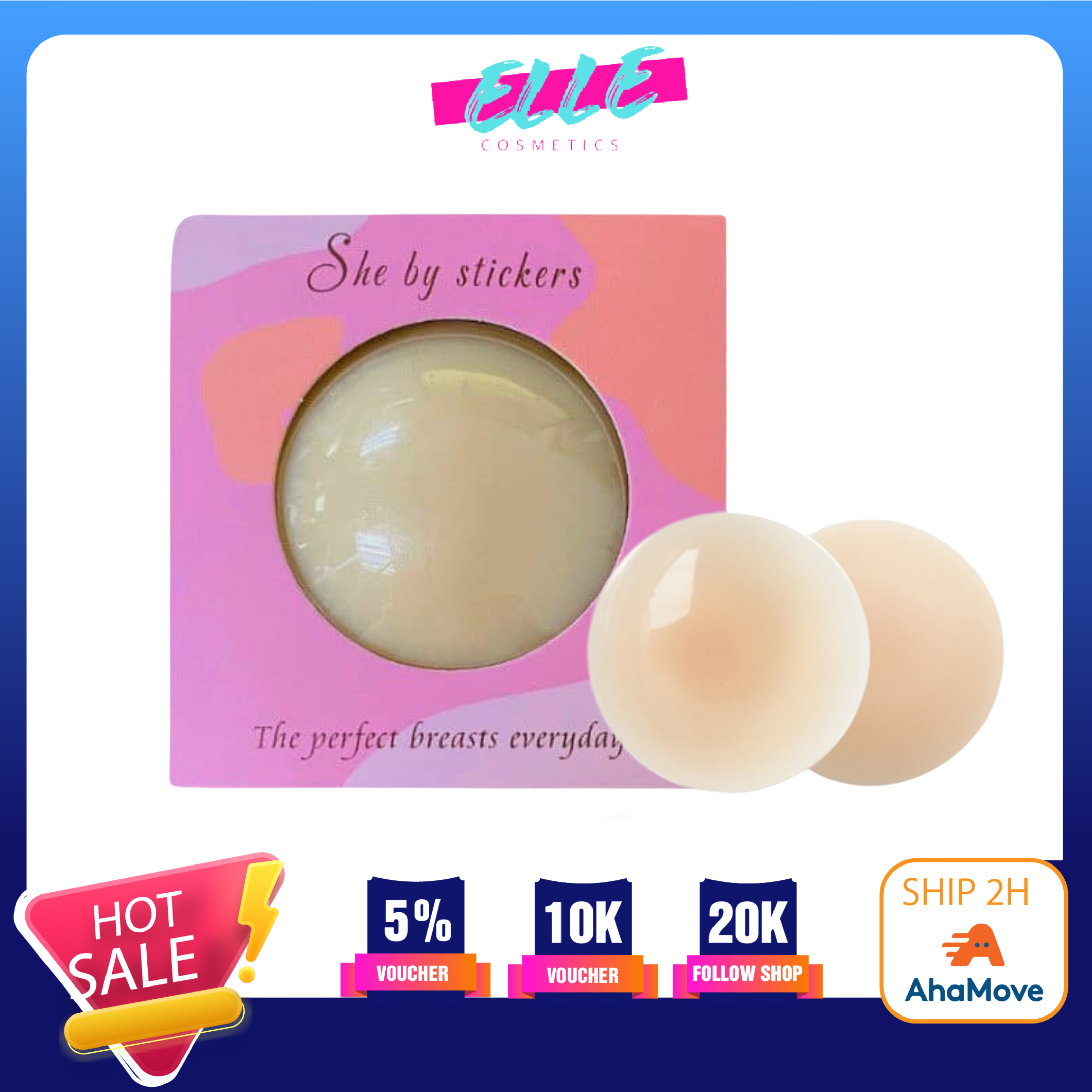 Miếng dán ngực dán đầu ti silicon nhiệt tự thân She By Sticker