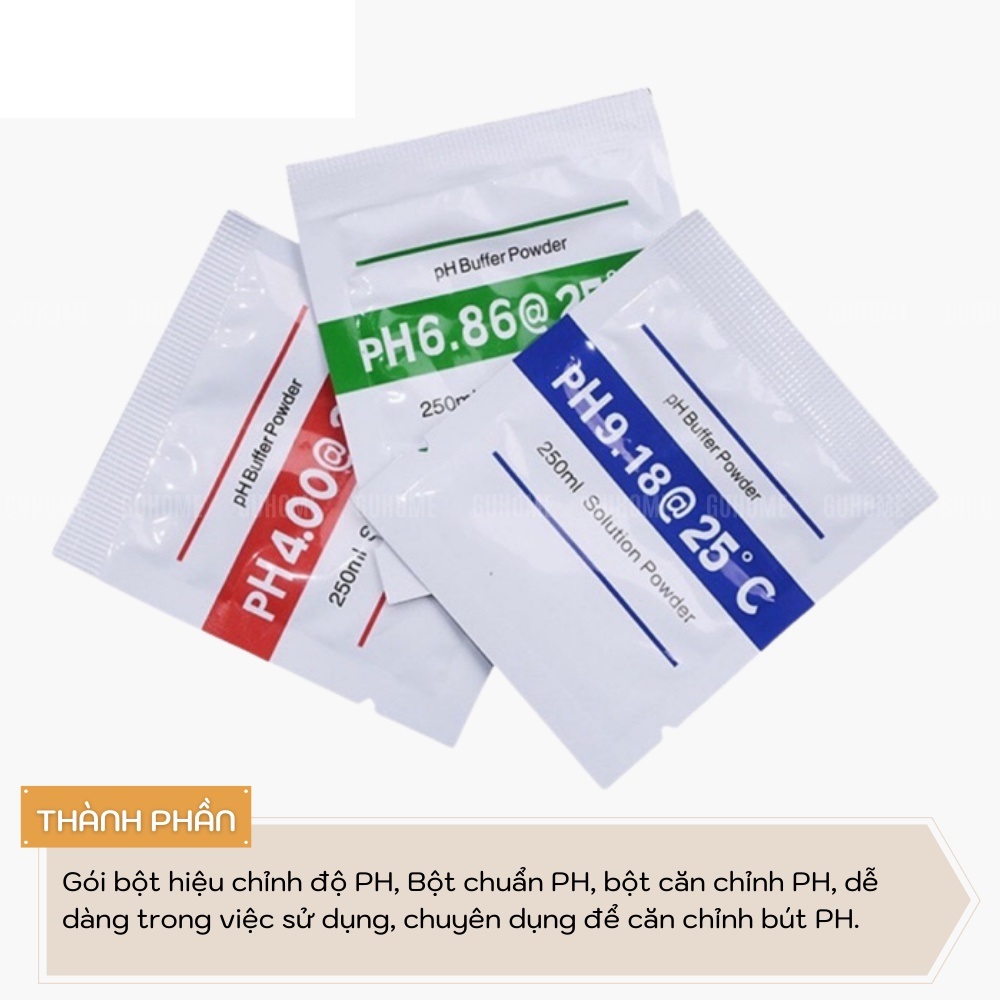 Combo 3 Gói Bột Hiệu Chỉnh Đo Ph sử dụng cho bút đo ph nước