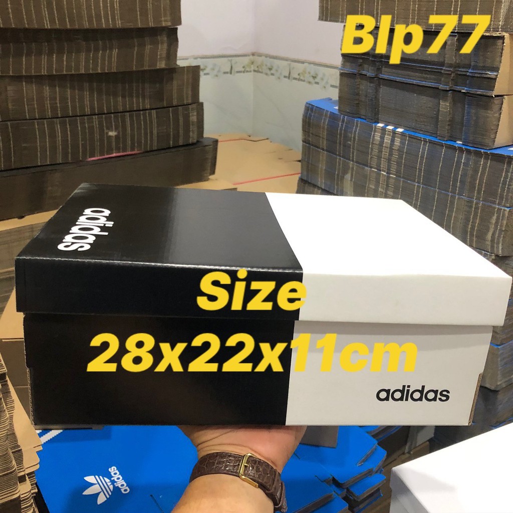 Hộp đựng giày adidas size 28x22x11cm màu trắng đen