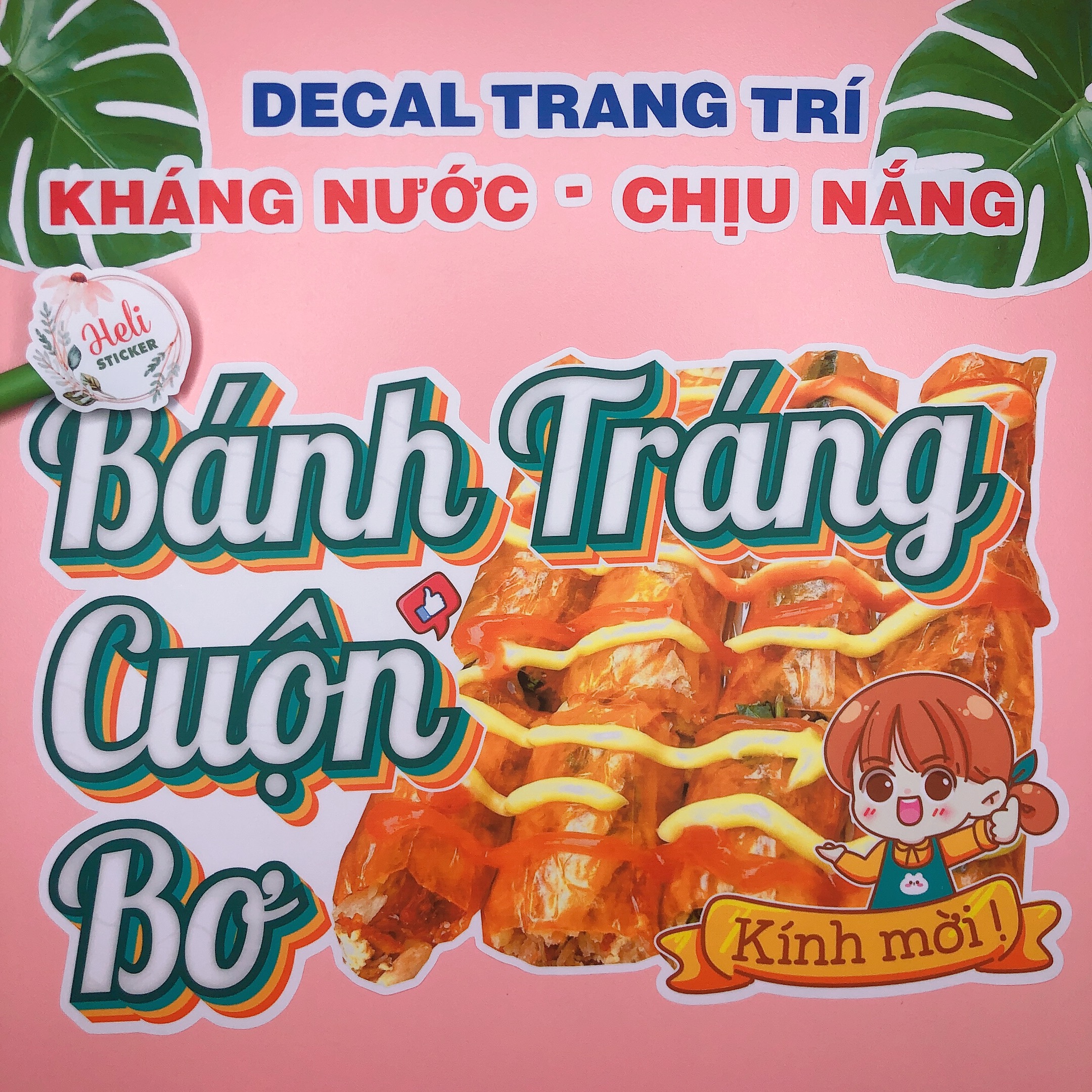 Decal Trang Trí BÁNH XÈO Loại 1 Hình Dán Quán Ăn Vặt Trà Sữa Cà Phê ...
