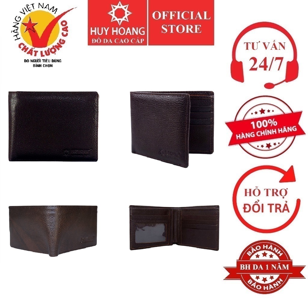 Ví nam da bò cao cấp  màu nâu HK2115