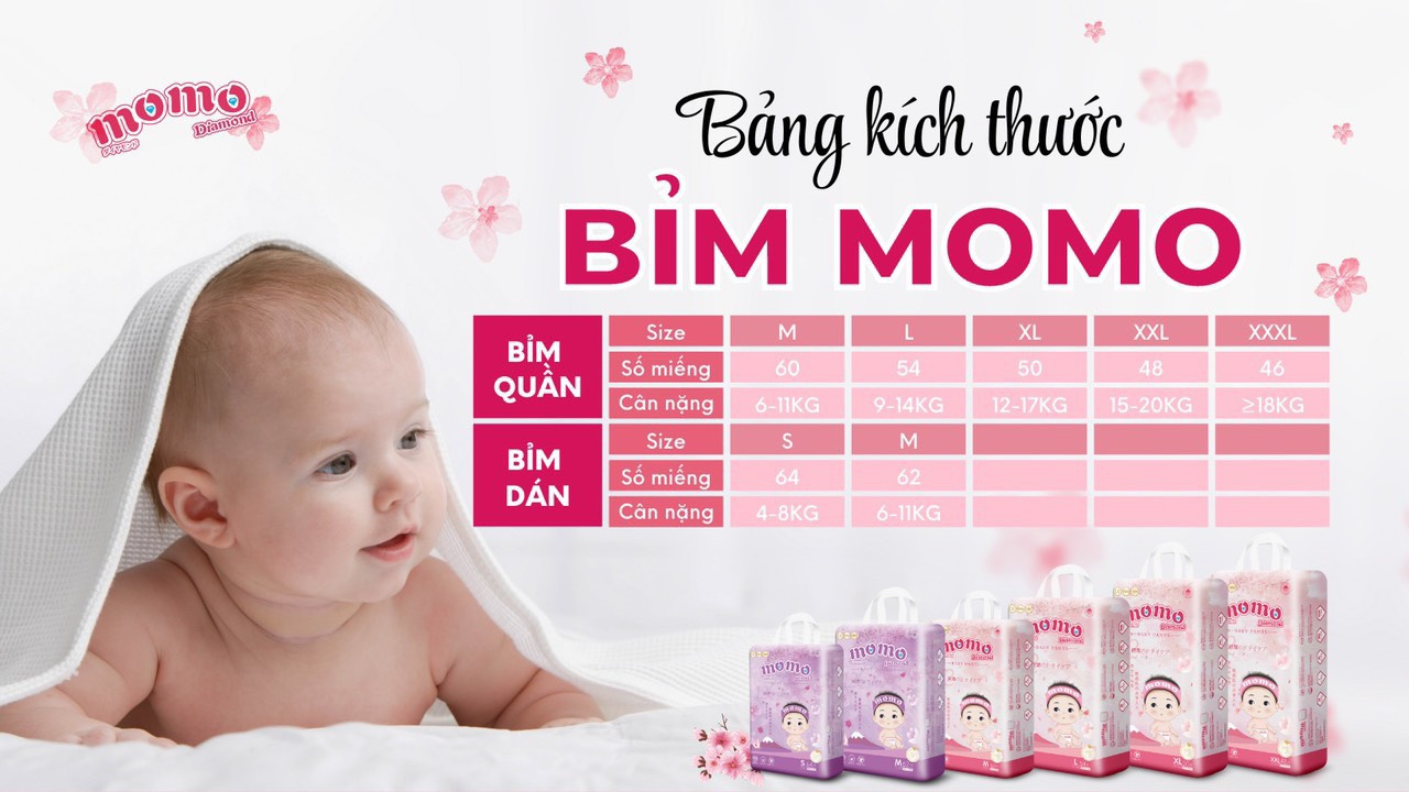 Tả quần em bé Mo Mo Diamond