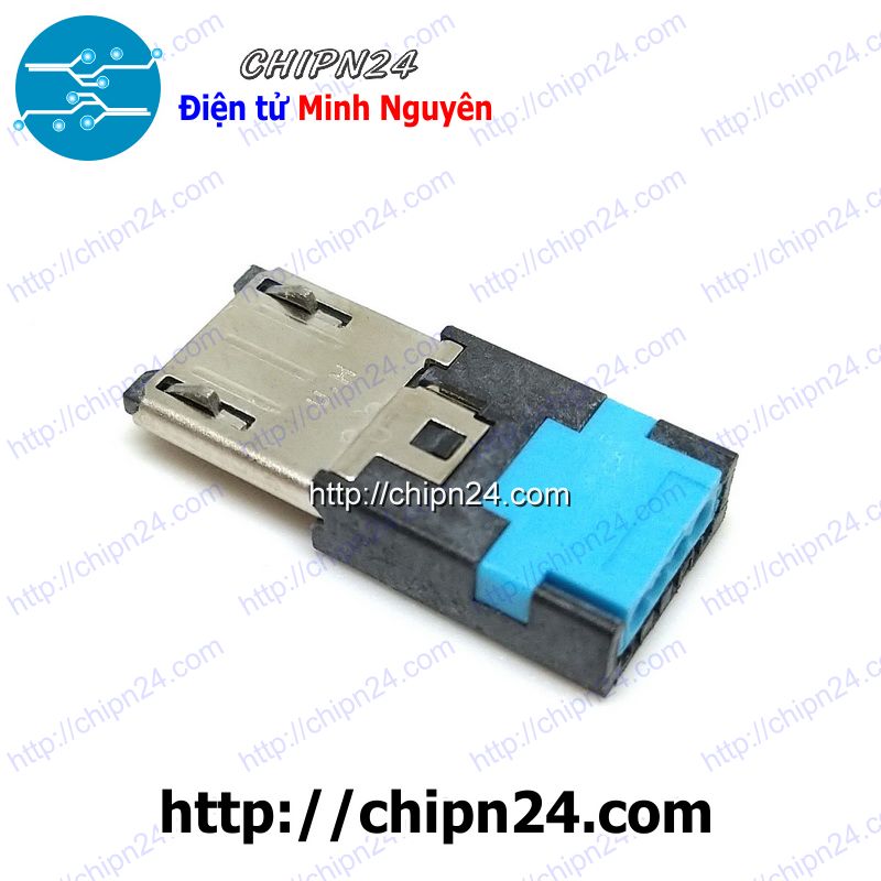 Đầu+vỏ nhựa micro usb v2 trắng