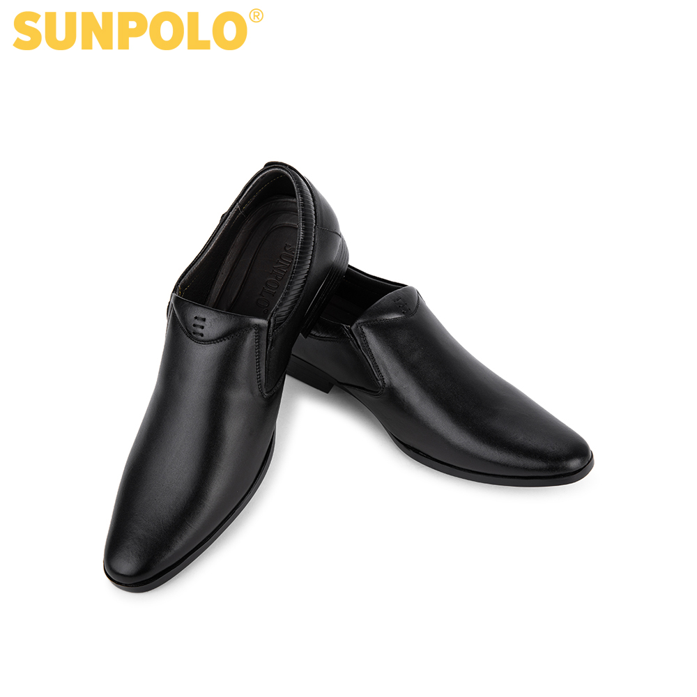 Giày nam, Giày công sở da bò SUNPOLO SPH264 (Đen)