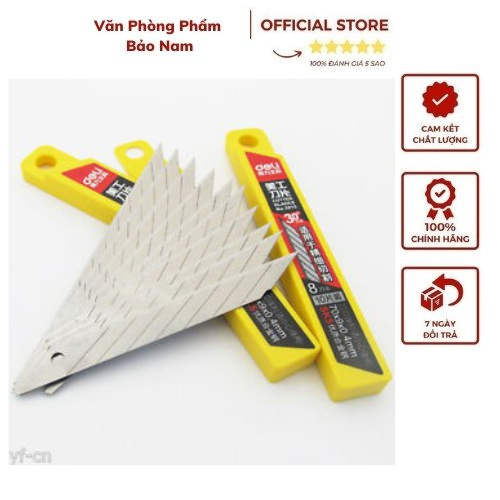 Lưỡi dao rọc giấy deli 2015 - lưỡi dao 30 độ - 1 tép/ 10 lưỡi