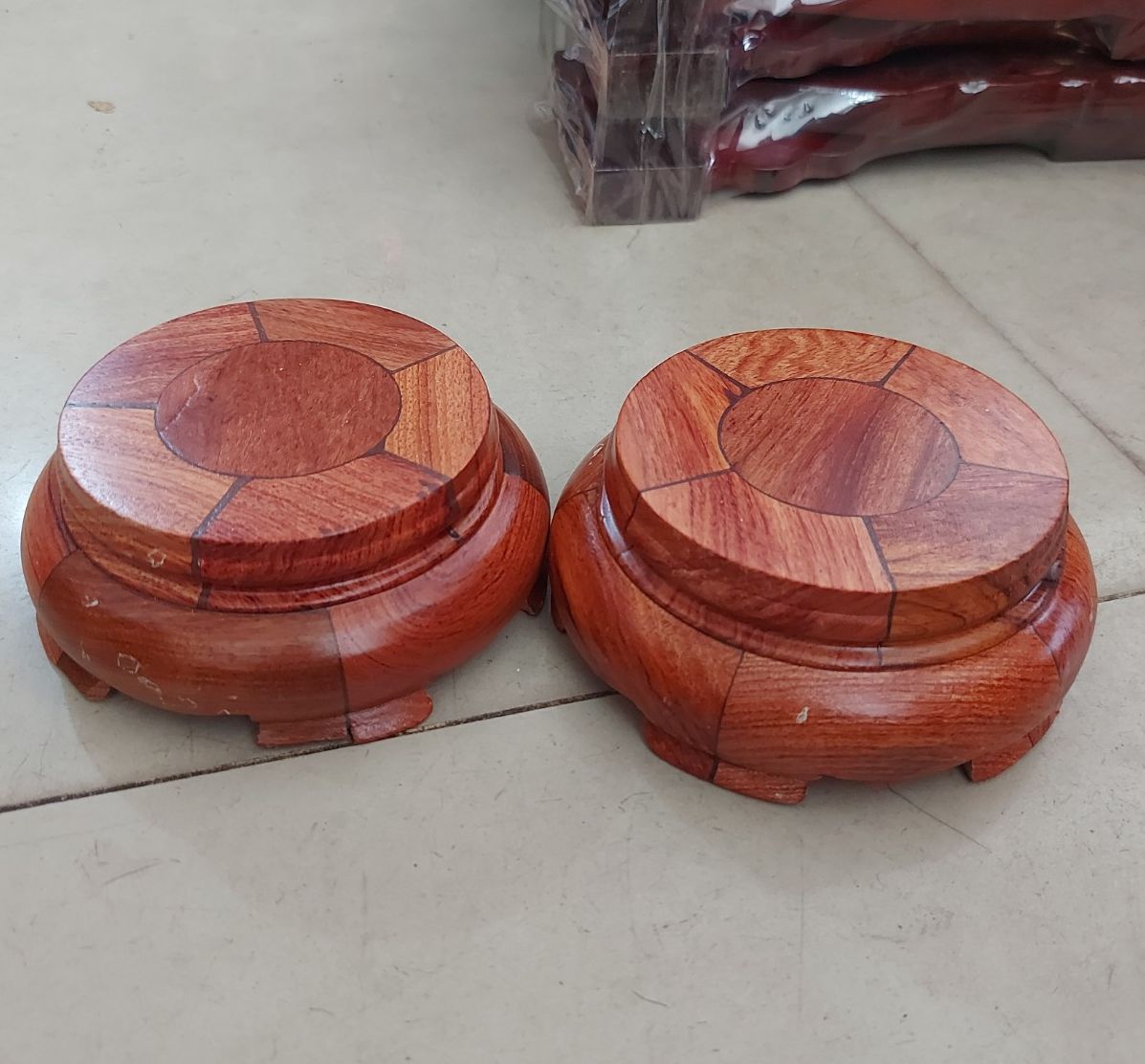 Đế tròn kê tượng bát nhang lư hương đồ cúng - Kỷ tròn, Đế bát hương, Đôn gỗ hương cao cấp mặt 10cm x cao 6cm