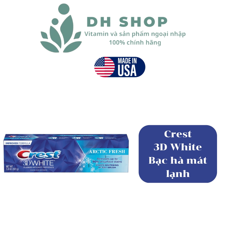 Kem đánh răng trắng răng CRest 3D White 107g - DHShop