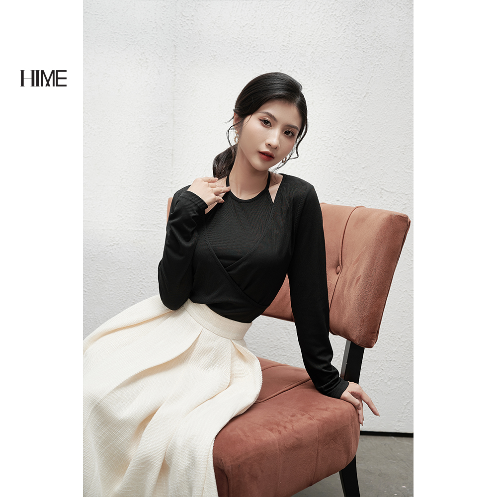 Chân váy midi xếp ly HIME H145