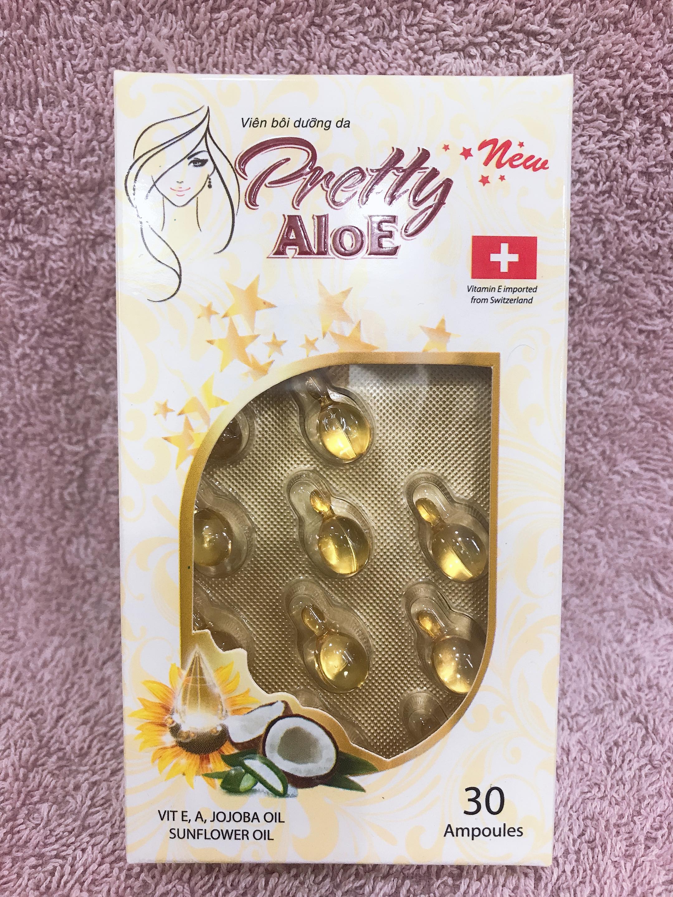 VIÊN VITAMIN E BÔI DƯỠNG DA PRETTY ALOE (TẶNG KÈM MẶT NẠ INSFREE)