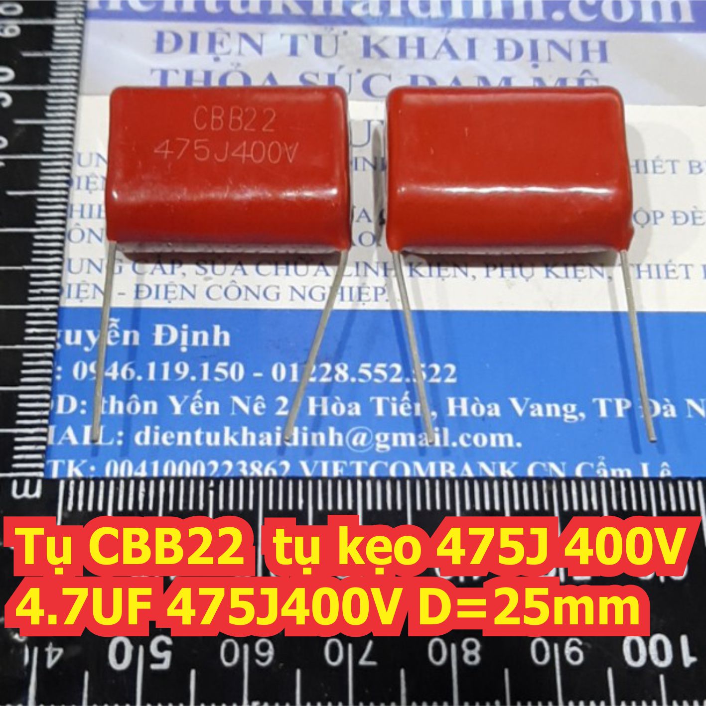 5 con tụ cbb22 cbb, tụ kẹo 475j 400v 4.7uf 475j400v 25mm kde6409