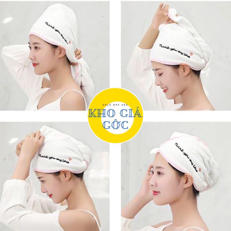 Khăn quấn khô tóc siêu tốc , khăn lau tóc thần thánh [Gía sỉ] siêu thấm hút nước