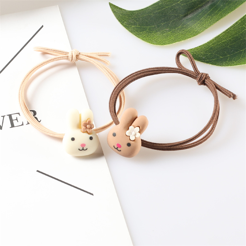 Dây buộc tóc hình Gấu nâu (set 4 dây mix màu)