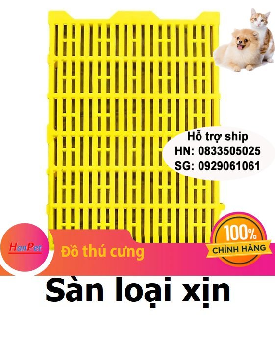 Hanpet - Loại 1 dày nặng 1,4kg- Tấm nhựa ghép sàn chuồng chó mèo, sàn nhựa ghép sàn chó TẤM LỚN VÀNG