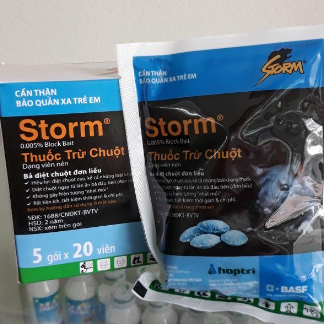 [Siêu Sale] Thuốc diệt chuột thế hệ mới Storm (kẹo chuột tác dụng mạnh) gói 20 viên