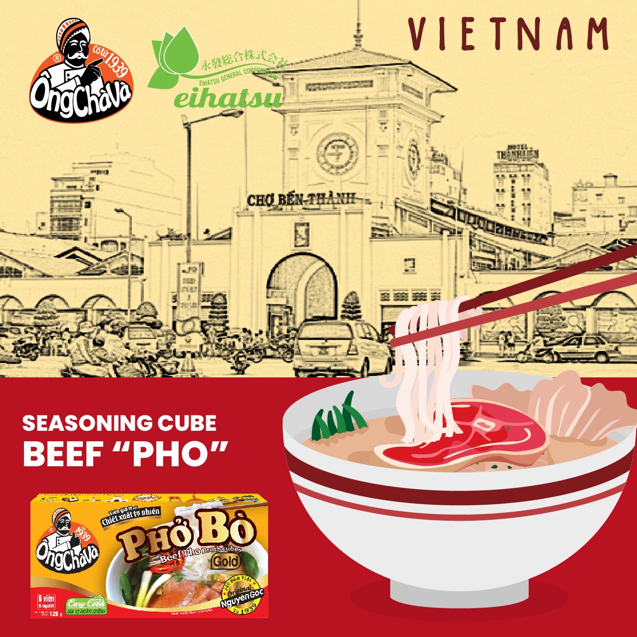 Viên Gia Vị Phở Bò Gold Ông Chà Và 126g - Nấu Ngon Chuẩn Vị Không Cần Nêm Nếm