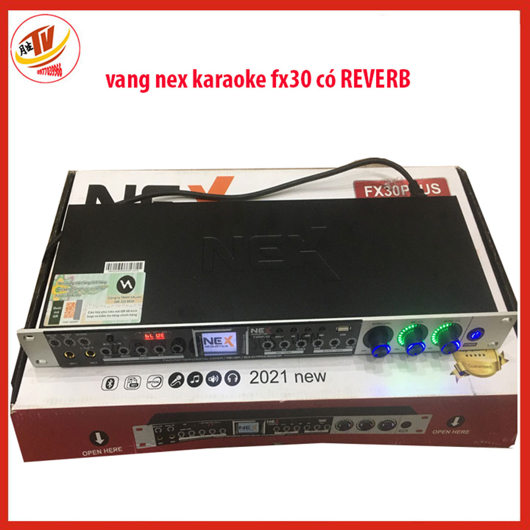 Vang cơ karaoke chuyên nghiệp NEX FX30 Plus Vang cơ Karaoke vang cơ Nex FX30plus có remote điều khiển- New 2022- Tặng cặp dây tín hiệu Canon ra canon hoặc canon ra av